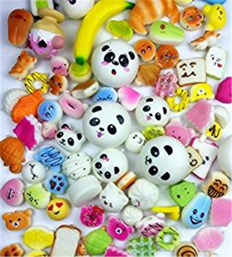 Random 40Pcs Jumbo medium mini Slow Rising squishies package cut Kawaii Scented Mini Soft Squishy Bread 2