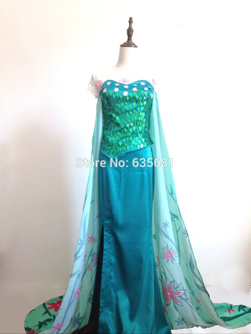 Cos Pas Cher Fait Sur Commande Fievre Zen Anniversaire Surprise Elsa Robe De Princesse Vert Cosutme Film Cosplay Costume Ensemble De Vetements Aliexpress