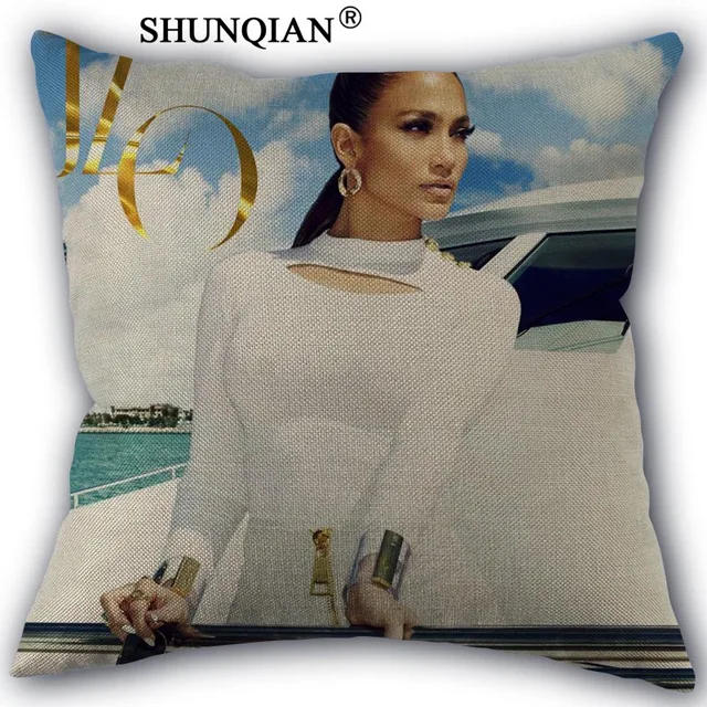 jennifer lopez Pillowcase Custom Cotton Linen Square Decorative Pillow