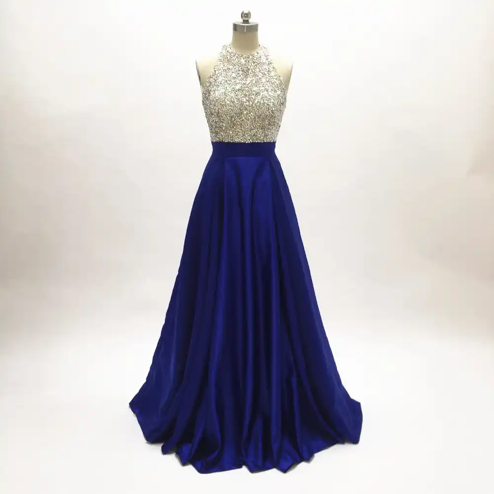blue color long frock
