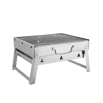 

Charcoal BBQ Grill Folding Portable Stainless Steel Barbecue Grill for Outdoor Camping Cookouts