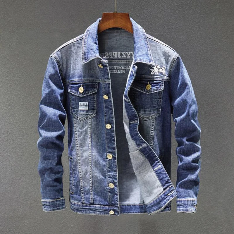 Men Clothes 2019 Spring Mens Denim Jacket Fashion Men Jacket Coat Denim cotton Jean Jacket Outwear Male Cowboy Plus Size 5XL