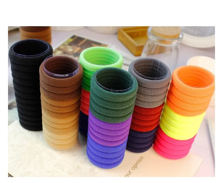 100pcs/lot Fluorescent hair ring popular candy color hair ring seamless seam hair fashion