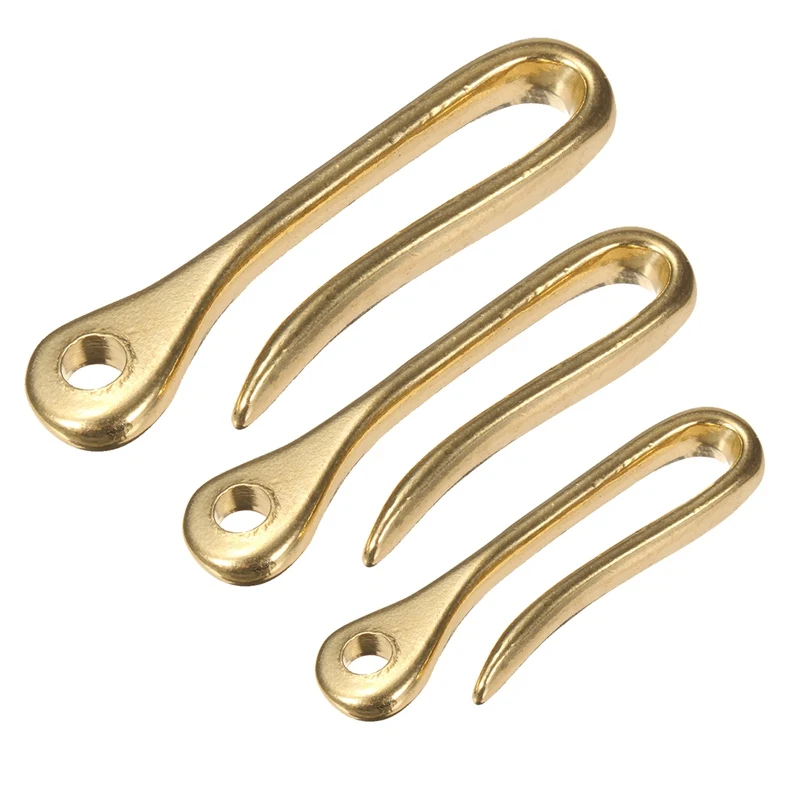 50/60/70mm Solid Brass KeyChain Key Ring Belt U Hook Wallet Chain Fish