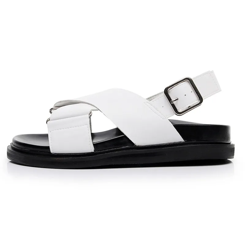 

2019 summer new women's leather casual sandals platform Korean summer sandals size 35-40 women sandals