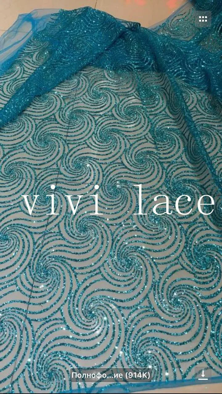 

7 yards/bag TOP119 blue glitter lovely hand glued print glitter tulle lace fabric for sawing /bridal wedding gown