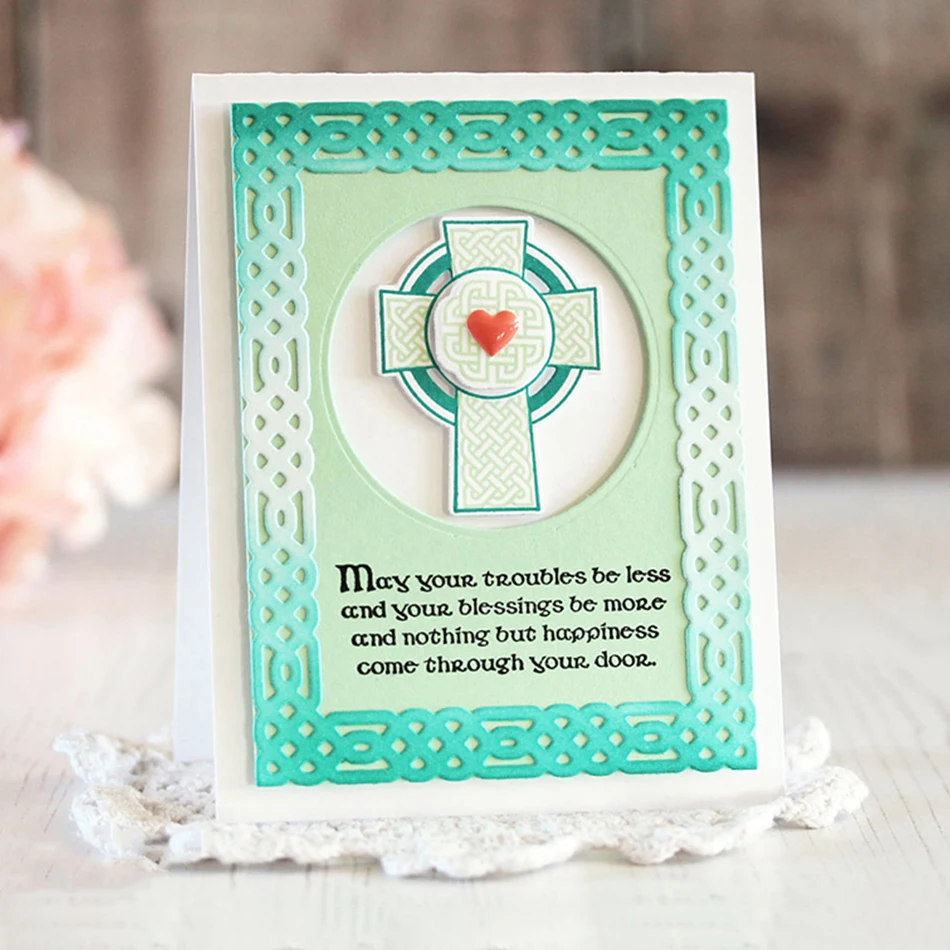 

9pcs Celtic Frame Border & Knot Frame Dies Plush Dies Metal cutting Dies Square frame Craft dies for card making scrapbooking