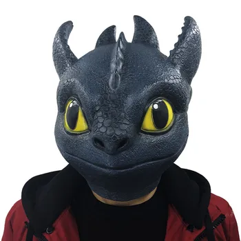 

How to Train Your Dragon 3 The Hidden World Latex Night Fury Toothless Mask Christmas Halloween Carnival Cosplay Costume Props