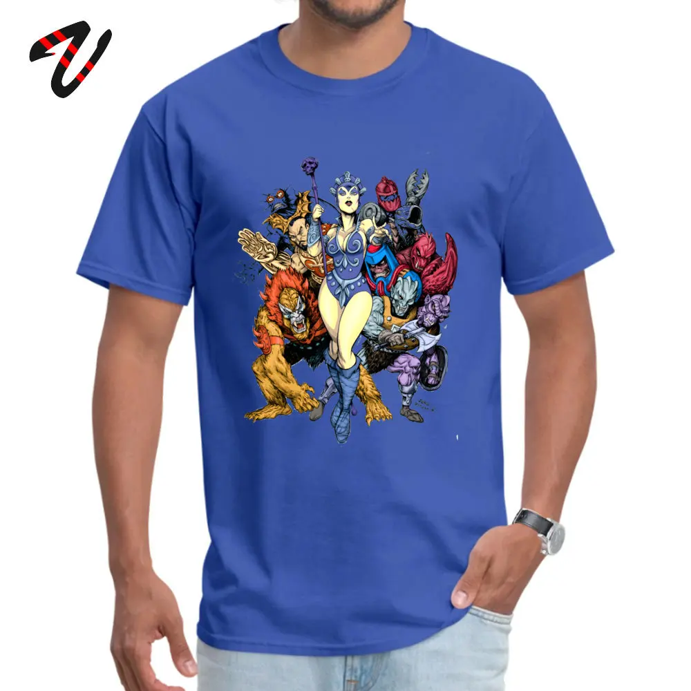 The bad guys of Eternia 100% Cotton Fabric Tees for Men Customized T-Shirt Comics Wholesale Round Neck T-shirts Short Sleeve The bad guys of Eternia19312 blue