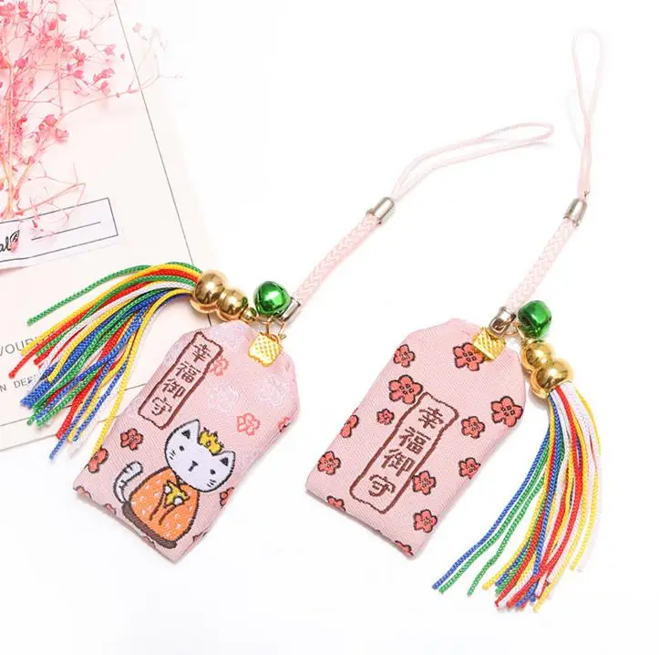 1 шт. Kawaii японский Omamori Cat Lucky Hapiness кулон держатель для ключей мальчик семья ребенок подарок вечерние сувениры