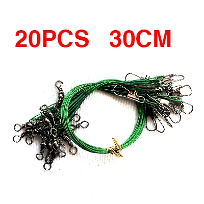 20Piece Trace Lures Braid Nylon fishing line Leader Steel Wire Spinner