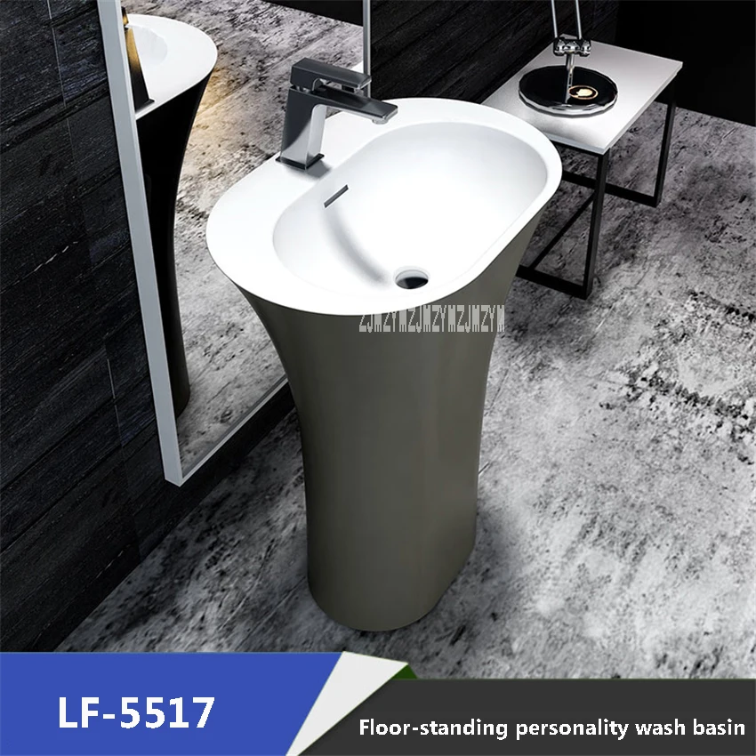 

LF-5517 Artificial Stone Column Wash Basin Modern Simplicity Freestanding Washbasin Home Balcony Bathroom Vertical Wash Basin