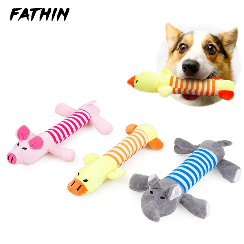 

FATHIN Soft Animal Dog Toys Squeak Sound Plush Pet Toy for Cats Dogs Pet Supplies 25X4CM