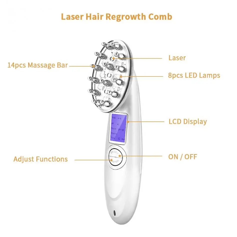 Лазерная расческа для роста волос, фотонный светильник, массажер против выпадения волос, расческа для роста волос, массажная расческа для кожи головы, кисти для макияжа