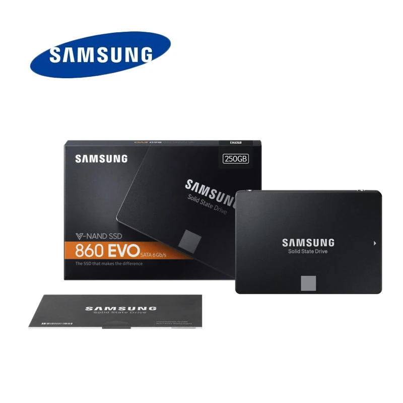 SAMSUNG SSD 860 EVO Внутренний твердотельный диск 250 ГБ 500 Гб V-NAND Жесткий диск 6 ГБ/сек. SATA3 2,5 для ноутбуков настольных ПК MZ-76E250B