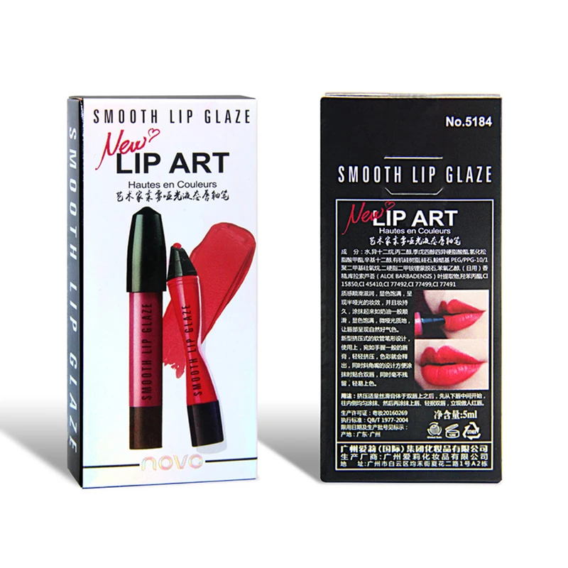 NOVO Smooth Lipgloss тату макияж длительный блеск для губ матовая жидкость губная помада