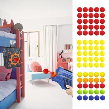 

50Pcs EVA Soft Foam Sponge Gun Bullet Balls Rounds Dart Compatible Refill Bullets Darts for Nerf Blasters Mutil-color