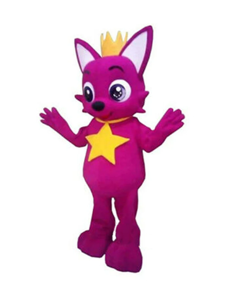 Pink fox Baby Shark Party Mascot Costume Fancy Dress Halloween Girl