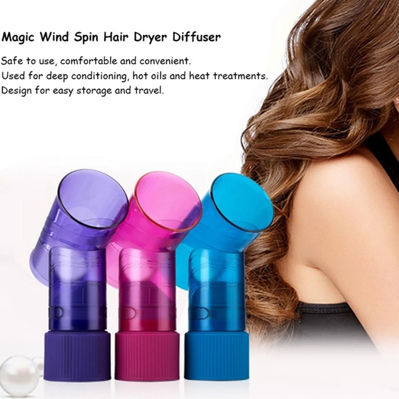 1-Portable Hair Diffuser Salon Hair Drying Cap Blow Dryer Wind Curl Hair Dryer Cover Curler Styling Tool Hair Roller Curler