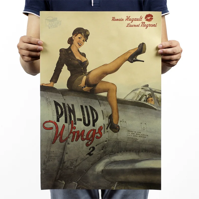 Винтаж Pin Up секси леди США фильм kraft Бумага плакат украшения дома ретро настенные Стикеры старый живописи 51x35 см Бесплатная доставка