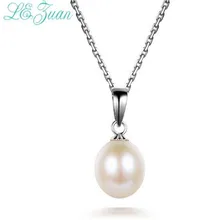 Женское ожерелье из серебра 925 пробы с жемчугом, натуральная пресноводная круглая форма, Классическое Белое колье с жемчужными подвесками, ювелирные украшения