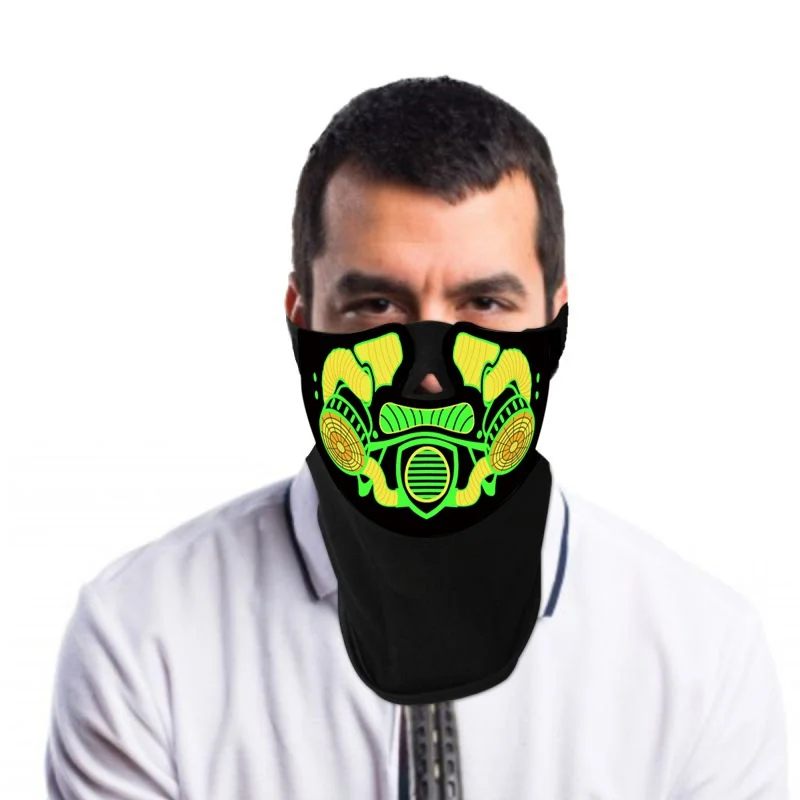 Led маска неоновый страшно маска для вечеринки Хэллоуин фестиваль Звук музыка Активированный Маска Косплэй ужас Mascarillas вечерние маска - Цвет: E