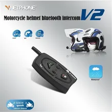 VNETPHONE Helmet Headset Bluetooth Motorcycle Intercom for Motorcycle Wireless Intercom Headset Waterproof 500M Support 2 Riders