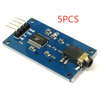 

5PCS 100% New MP3 Player module player module voice serial port control music module TF card slot