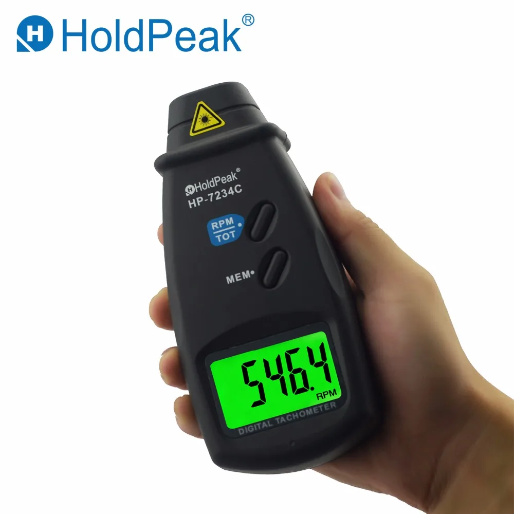 

HoldPeak HP-9234C Digital Engine Tachometer Electronic RPM Test Handhold LCD Digital Tachometer Wide Measuring Range Speedometer