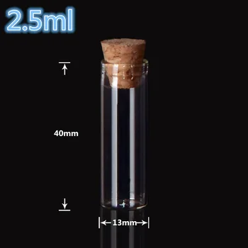 

Mini Glass Bottles With Cork 13*40mm 2.5ml Empty Small Wishing Bottle Glass Vials Jars 200pcs