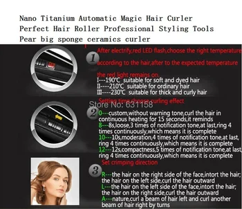 

Hot Sale Nano Titanium Automatic Magic Perfect Hair Professional Styling Tools Pear big sponge ceramics curler Freeshipping