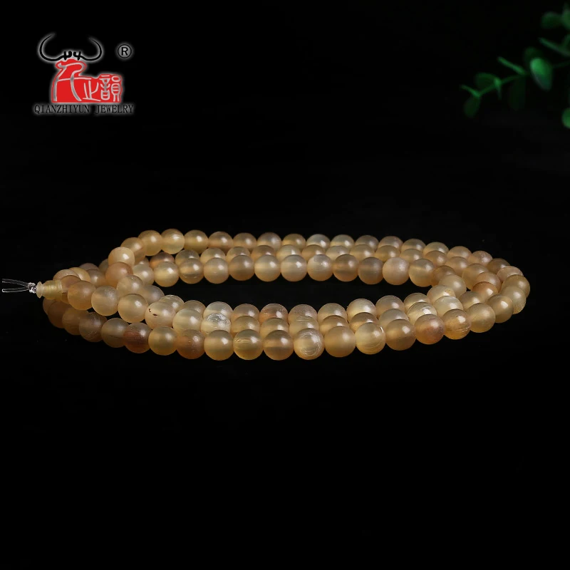 

10PCS Tibetan style Natural Goats horn Handmade bone Bead Necklace DIY Scatter Beads for jewelry making Hole 1.5mm