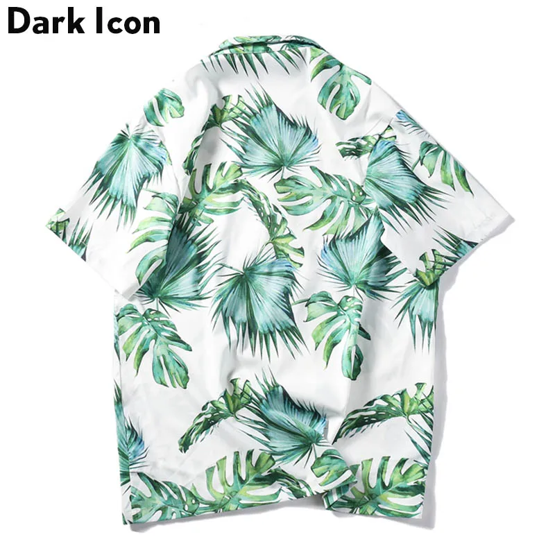 Dark Icon Tropical Retro Shirts Men Leaves 3D Printed Turn-down Collar Street Shirt Casual Men's Shirts