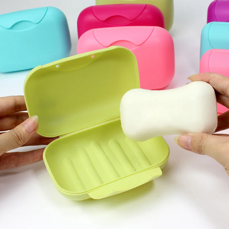 

Storage Box Soap Box Multicolor Travel Soap Box Plastic Portable Holder with Lid Durable