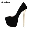 Aneikeh-Zapatos de tacón alto para Mujer, calzado Sexy para boda, para Stripper, aterciopelado, talla grande 41, 42, 43, 44 y 45, 16 cm ► Foto 2/6