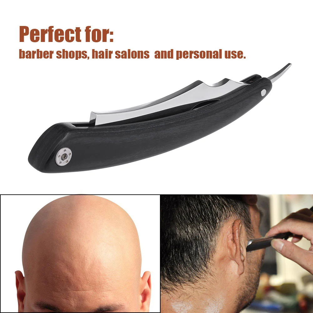 Бритвенный складной нож для бритья инструменты для удаления волос деревянная ручка прямой край из нержавеющей стали для бритья нож