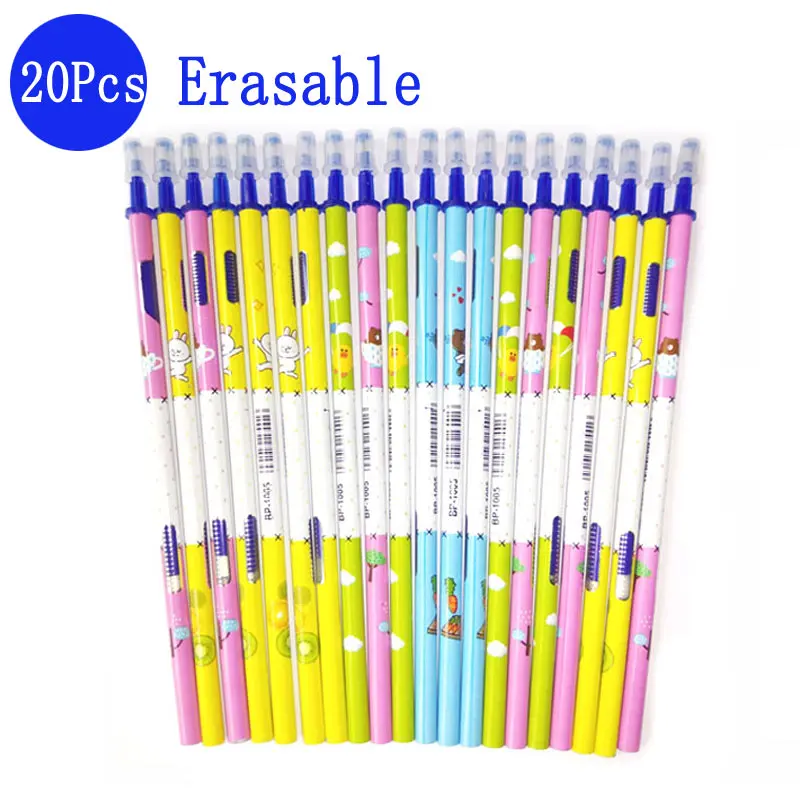 

0.5mm Erasable Pen Refill 20Pcs/Set Gel Pen Rod Magic Erasable Pen Blue/Black Ink Office School Stationery Writing Tool Gift