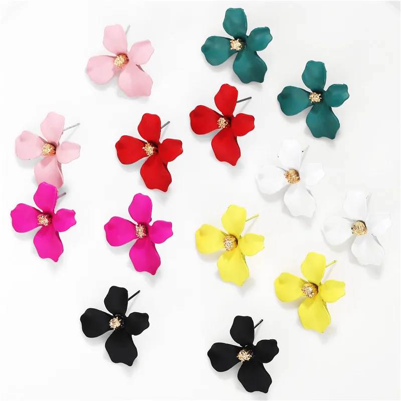 

Dvacaman Colorful Flower Drop Earrings for Women Wedding Bohemian Trendy Floral Gift Dangle Statement Earrings Bijoux Jewelry