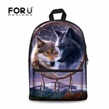 Forudesigns/Повседневные туристические рюкзаки для мужчин и женщин 3D волк животных плеча ежедневно рюкзак школьные сумки Mochilas infatil рюкзак