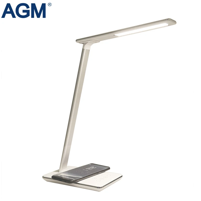 

AGM Folding LED Desk Lamp 5V 2.5A Eye Protection 7 Level Dimmable Table Lamp With Qi Wireless Charger Modern Desktop Night Light