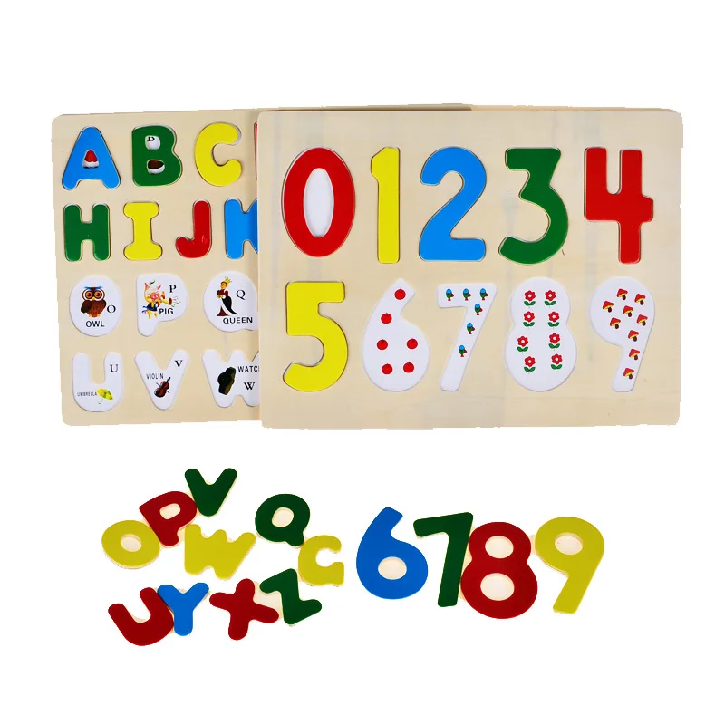 Buy BOHS 2pcs,Alphabet Letter & Number Peg Board, Child Educational Gift Wooden