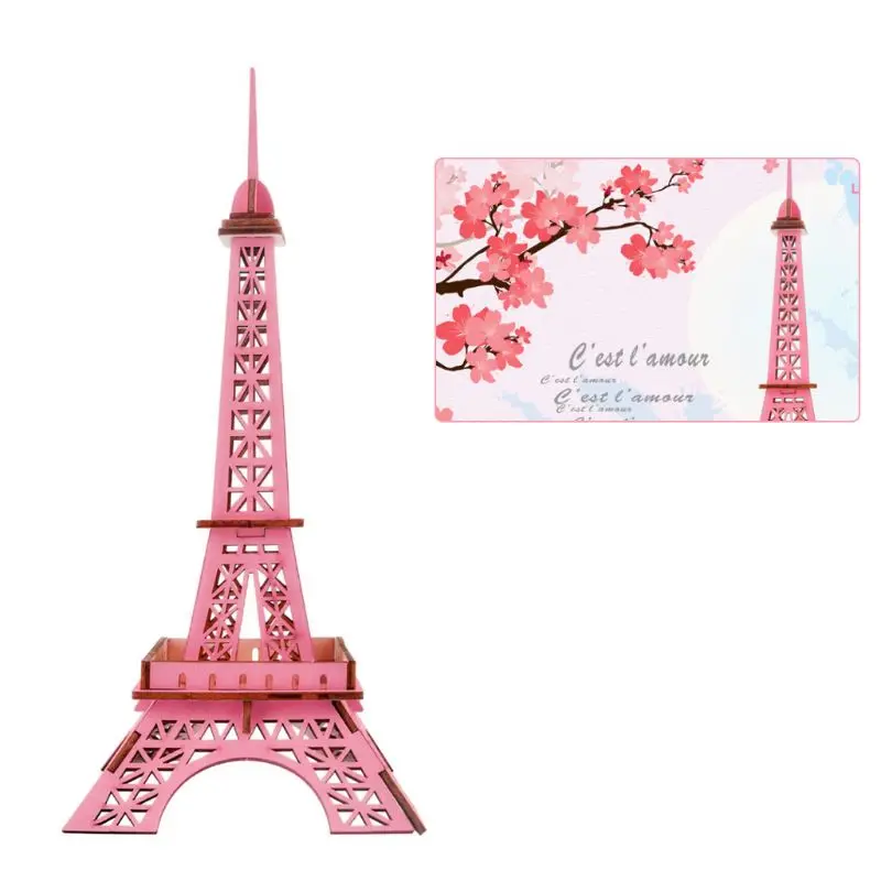 

Simulation 3D Eiffel Tower Models Wood Assemble Jigsaw Disassemble Puzzle Kids Intelligence Educational Toys Children Gift