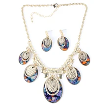 Ms17540 moda marca sistemas de la joyería de la mujer collar del pendiente del encanto del collar de 4 colores nupcial de la alta calidad recién llegado