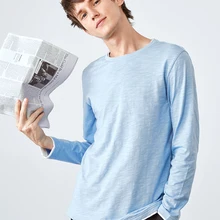 SEMIR, длинный рукав, футболка, мужская, весна и осень, футболка, мужская, хлопок, джемпер, тонкая, одноцветная, мужская одежда s