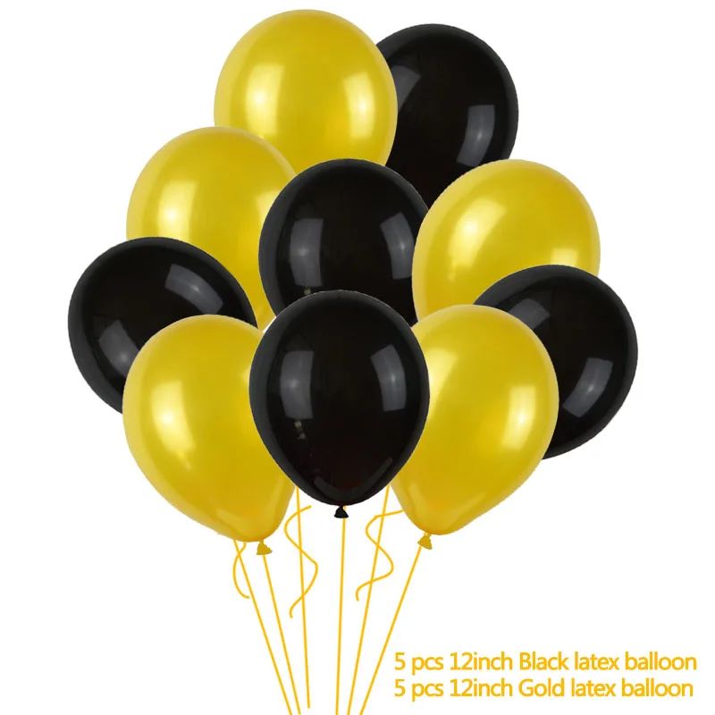 Золотые черные украшения на день рождения звезда шары в виде сердца набор 32 дюймов номер фольги шар для детей день рождения товары для вечеринок - Цвет: B01