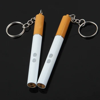 

10pcs/lot Cigarette Shape 3 in 1 Mini Portable Key Chain Ring LED Flashlight with Red Laser Pen Writing Torch Light