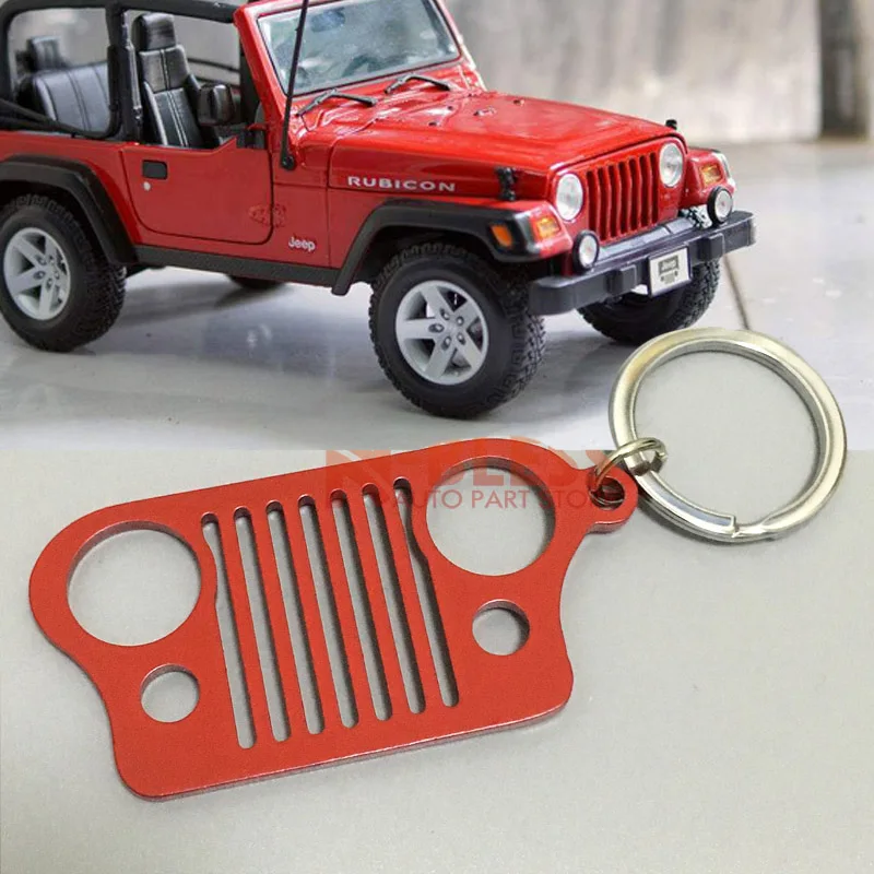 

Stainless Steel Front 7 Grill Keychain for Jeep Grille Key Chain keychain Accessories for Key Rings, Lanyards, Backpacks