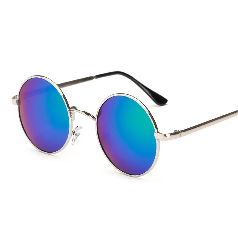 2016 Ретро круговой оправы для мужчин и женщин с плоской линзой солнцезащитные очки