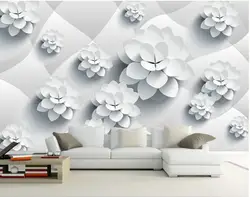 Последние 3D фрески, Твердые мода элегантный цветок 3D papel де parede, Отель гостиной диван тв стены спальне обои