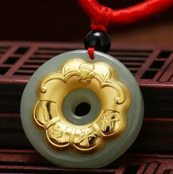 

3D gold inlay and Tian Yu life peace pendantH7#